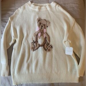 𝐏𝐑𝐈𝐂𝐄 𝐅𝐈𝐑𝐌 🎀 Altar’d State pink bow bear sweater